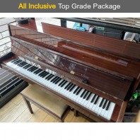 Used Gilmahn Modern Polished Mahogany Upright Piano All Inclusive Package